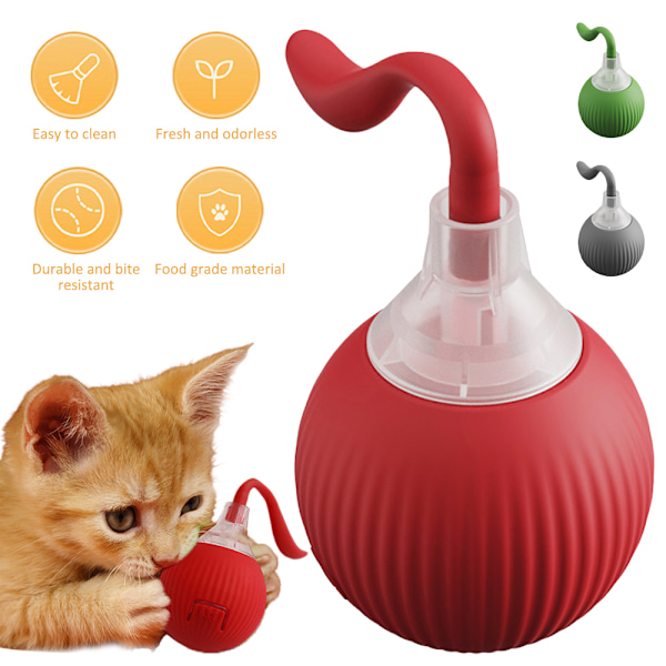 Automatisk Intelligent Rolig Hundboll, 2025 Ny Interaktiv Katt- och Hundbollleksak, USB Laddningsbar Aktiv Självrullande Boll Red