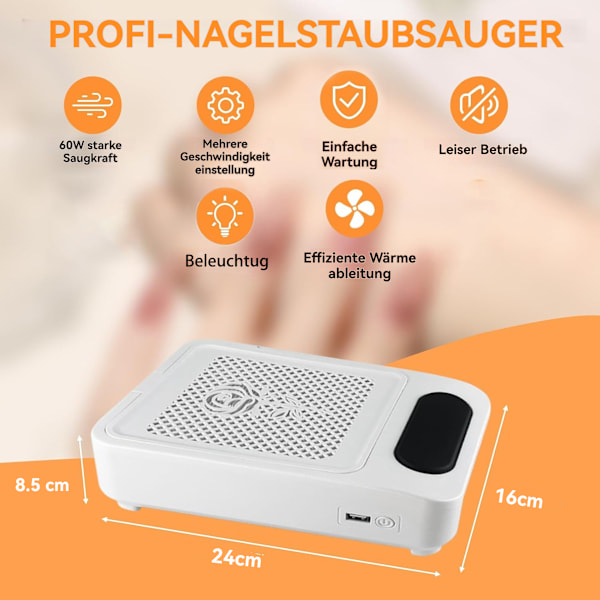[Snabb Leverans] 4 i 1 Manikyr-Pedikyr Set, Nageldammsugare - Med Filter, Dammsugare Nagelbana