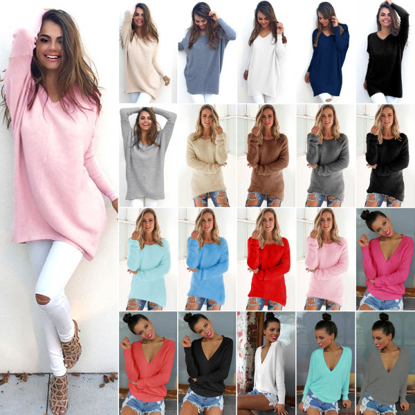 Kvinnor Varm mjuk plyschtröja Enfärgad Casual Oregelbunden päls pink 2XL