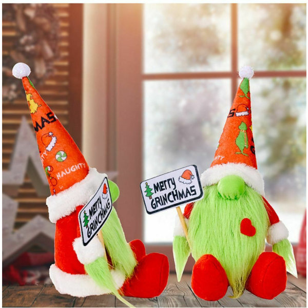 Julgrinchfestdekorationer Ansiktslösa Gnome Plyschdocka