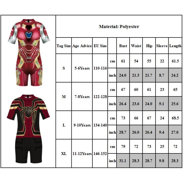 Barn Pojkar Superhjälte Simdräkt Surfdräkt Badkläder Sommarbaddräkt Strandkläder B XL