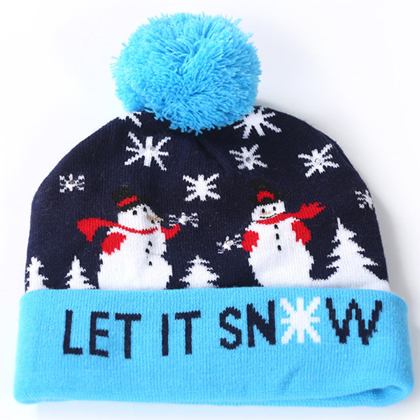 LED-upplyst mössa i stickad beanie med färgglada LED-lampor för jul 6