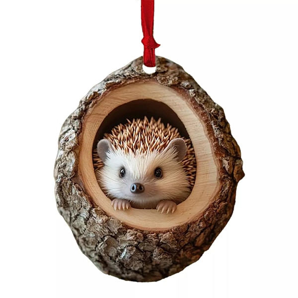1 stk. Håndlavet Sød Dyre Juleophæng Vedhæng Ornament Til Juletræsdekoration Little Hedgehog