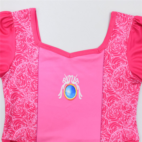 Persiko Prinsessa Klänning Flicka Halloween Kostym Rosa Maskeradklänningar 120cm
