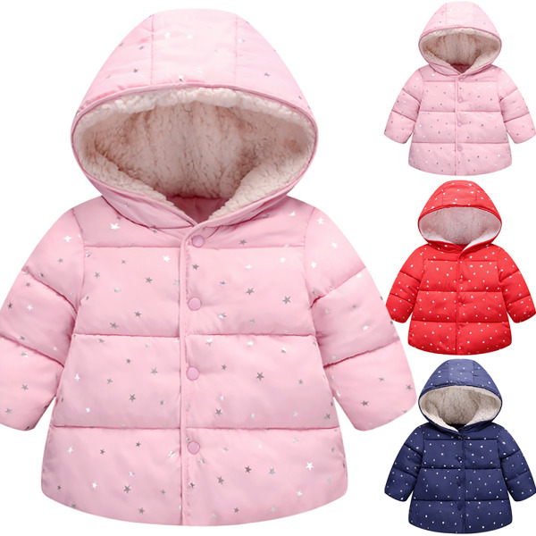Baby Star Printed Hoodie Kids Winter Warm Navy 120 cm