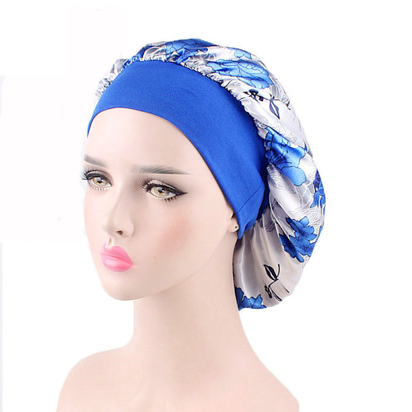 Satin Sovhuva med Bredt Band för Kvinnor blue&white
