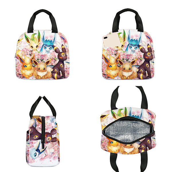 Anime Cartoon Barnkalv Flickor Pojkar Bärbar Lunchväska Skola Kontor Mellanmål Mat Picknicklåda Förvaringspaket #3