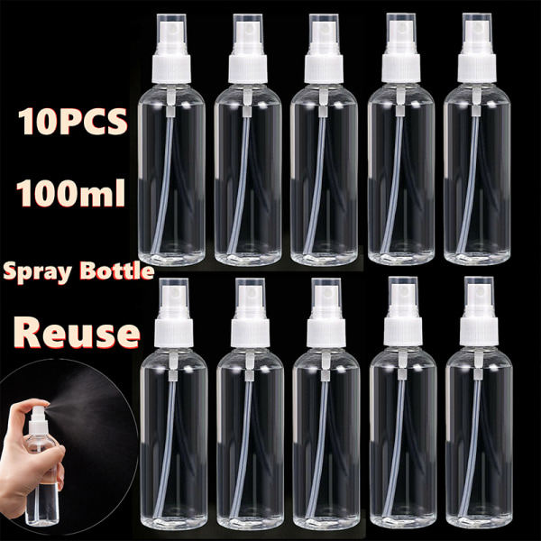 3/6/10/20 kpl 100ml Tyhjä suihkepullo Muovi Läpinäkyvä 10 Pack