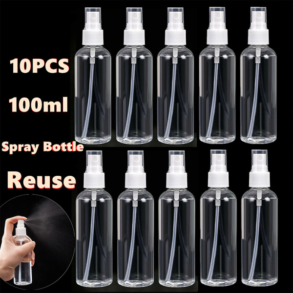 3/6/10/20 Pack 100ml Tom sprayflaska Plast Transparent 3 Pack