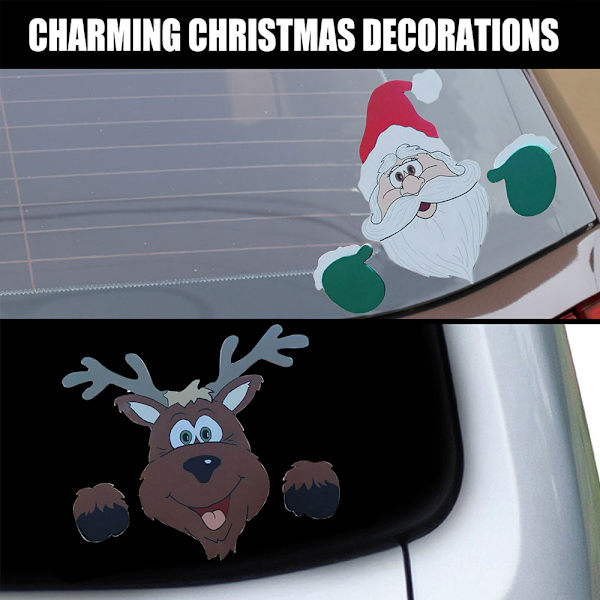Julemand Elg Hegn Kigger Jule Udendørs Lejlighed Dekoration Santa Claus