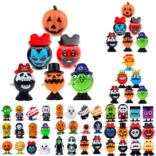 1 Set med 6 st Roliga Uppdragningstoys Hoppande Leksak Halloween Present 6C