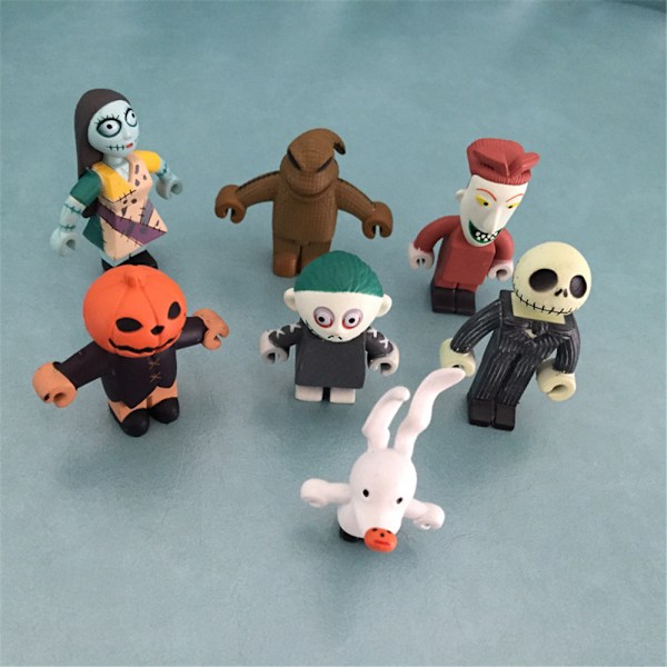 7 st The Nightmare Before Christmas Jack Skellington Figuriner 7pcs