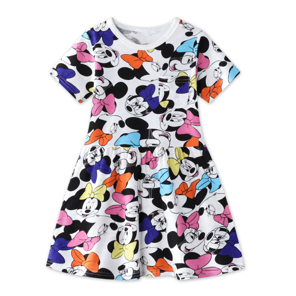 Flicka Mjuk Minnie Mouse Tryck Shorts Ärm Sommarkläder 100cm/4T