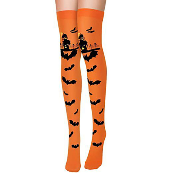 Halloween roliga lårhöga långa strumpor damer över knästrumpor cosplay festivalstrumpor presenter #1