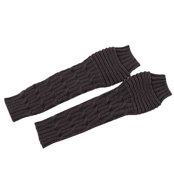 Vinter Lange strikkede handsker Tykke varme fingerløse vanter Arm Deep grey
