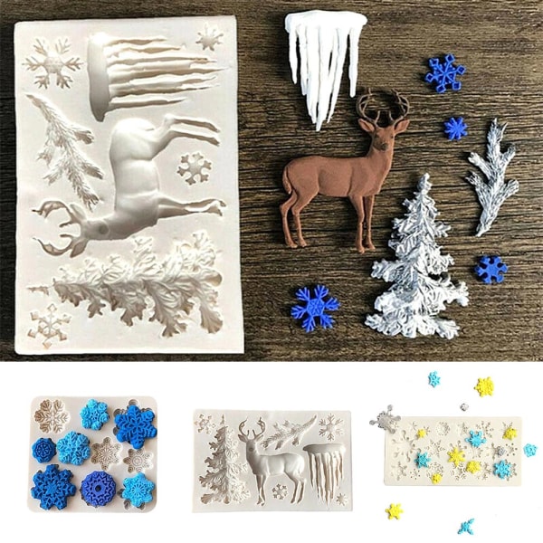 Jul Silikone Fondantform Snefnug Kagedekorationsform C