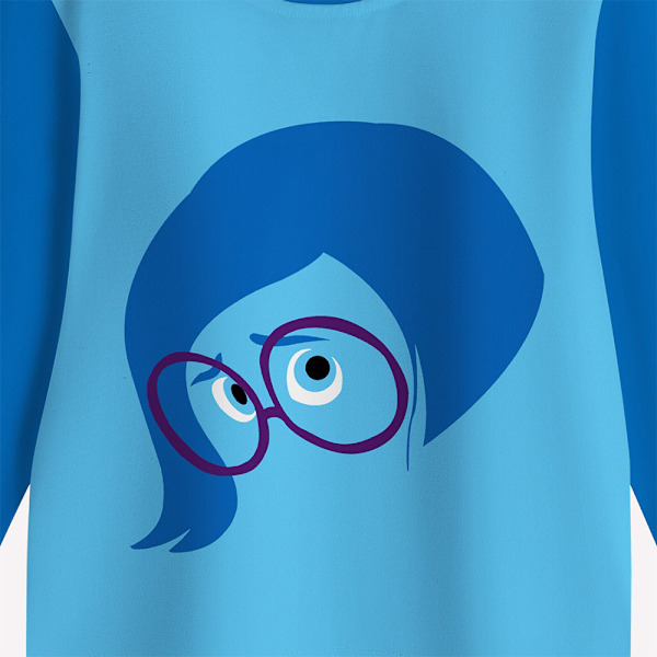 Inside Out 2 Pyjamas med långa ärmar, pyjamas set för barn, pjs nattkläder, fansgåva, blå 130cm