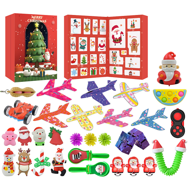 Julkalender med 24 Fidget Leksaker: Sensoriska Leksaker, Modeller och Fidgets