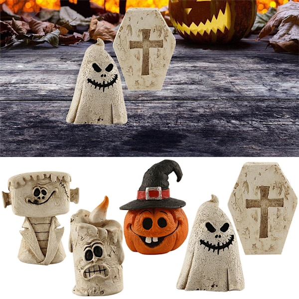 Hartsstaty Ornament Nyheter Figurer Halloween Rolig Spöke Pumpa Hem Bordsdekorationer Candle