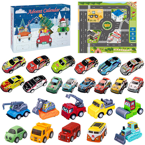 Adventskalender 2023 Julekalender 24 Biler Legetøj 24 Dages Nedtælling