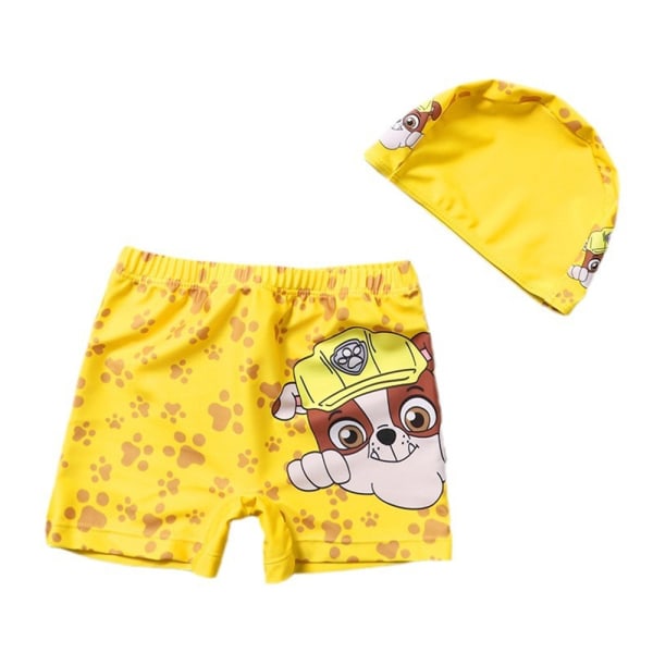 Barn Pojkar Badkläder Baddräkt Shorts med cap Sommar baddräkt Yellow L