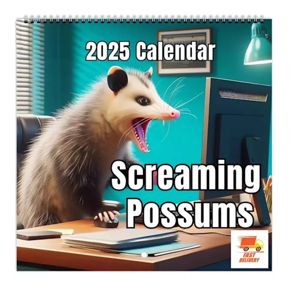 2025 Sjove Skrigende Pungrotter Kalender - 2025 Vægkalender