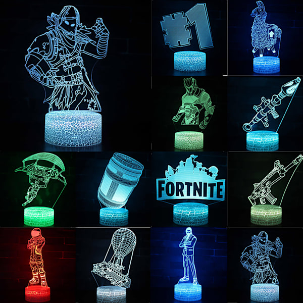 Fortnite Game Cosplay Prop 3D LED-lampa Night Pics-5 Omega 9fbe | Omega |  Fyndiq