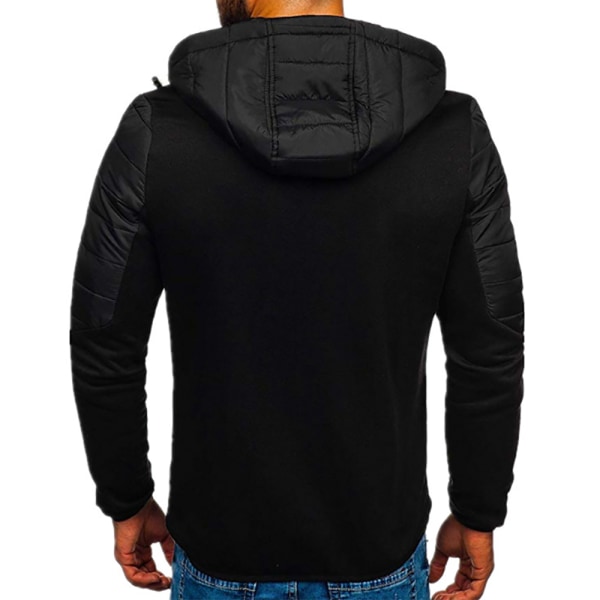 Herrjacka med förtjockad huva och dragkedja Black 2XL