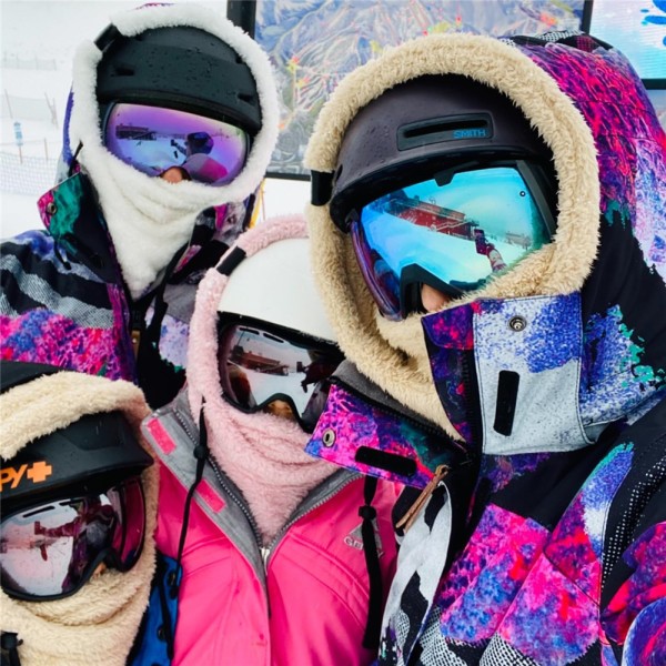 Vinterbalaclava för skidåkning, varm huva och halsduk för kallt väder dark brown