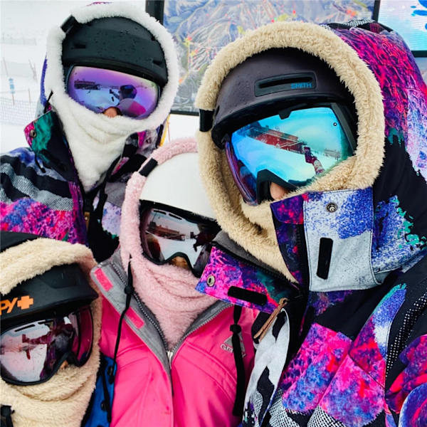 Vinterbalaclava för skidåkning, varm huva och halsduk för kallt väder dark pink