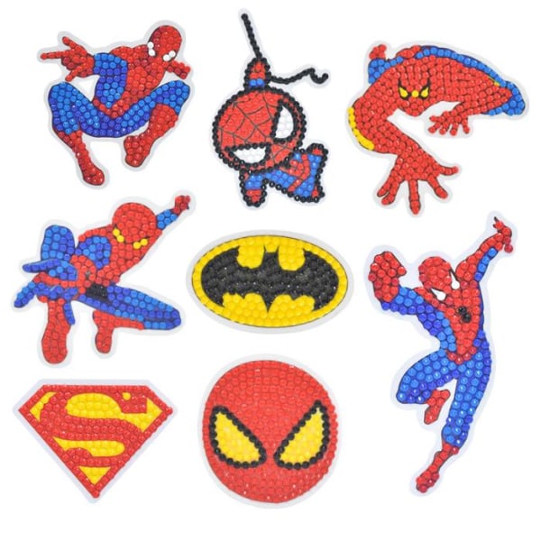 8st Spider-Man 5D DIY diamond painting för barn, vuxen unisex 8PCS
