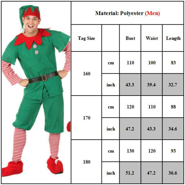 Jultomtekostym Finklänning Tomtens familjefestkläder men 140CM