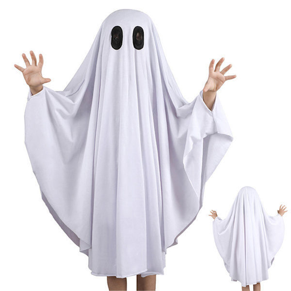Taapero Lapsi Vauva Tytöt Pojat Halloween Asu Valkoinen Irvistys Aave Puseron Viitta Naamiaisjuhlat Cosplay M