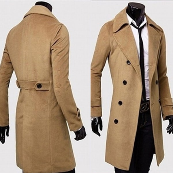 Herr Mode Ull Nedfälld Krage Knapp camel 2XL