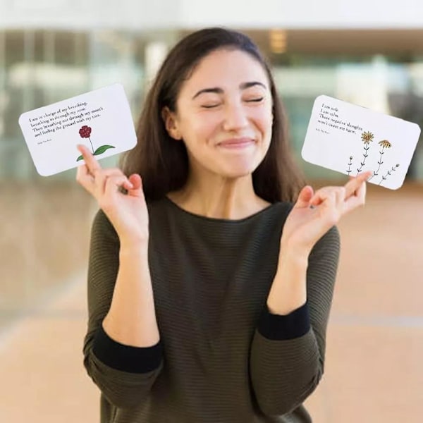 Ångestlindring Fickdikter, 10 st Positiva Affirmationskort för Kvinnor, Daglig Ångestlindring Stresslindring Poesikort för att Motivera Oss Själva