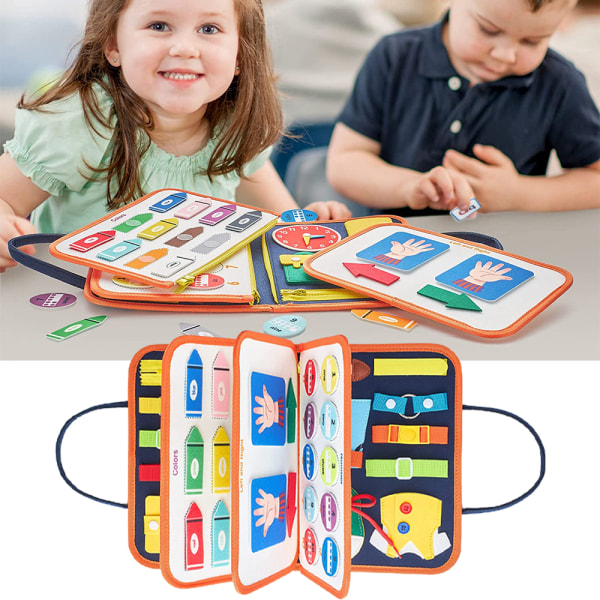 Toddler Busy Board Upptagen bok Tyst bok Sensorisk leksak Montessori