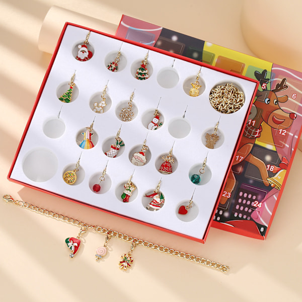Julkalender DIY Smyckesberlock Armband Gör-Det-Själv-Kit Present