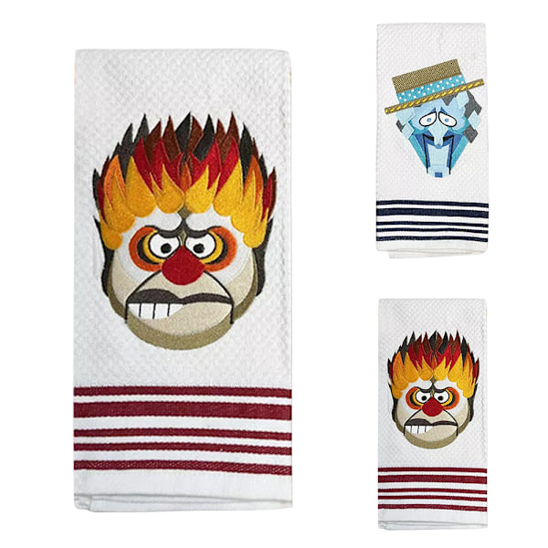 Heat Miser Snow Miser Julehåndkle 60x40cm Brodert Stort Bomullshåndkle Julehåndkle Baderom Juledekorasjon B