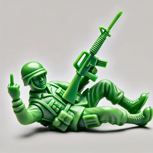 Morsomme grønne soldater, Mini langfinger-soldatstatue, soldatstatue ornament, soldatfigurer, militært tema skrivebordsdekorasjon C