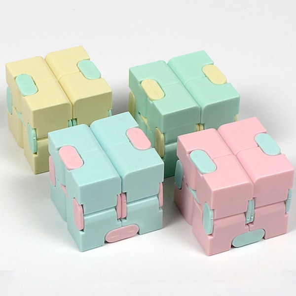 Fidget Cube Toy Sensorisk Finger Rubik Cube Sensorisk Toy Kid Game Pink