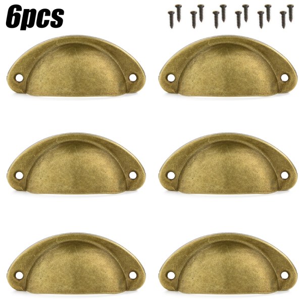 6 / 12 st Kopphandtag Skålhandtag Köksskåp Skåp Yellow Bronze 12PCS