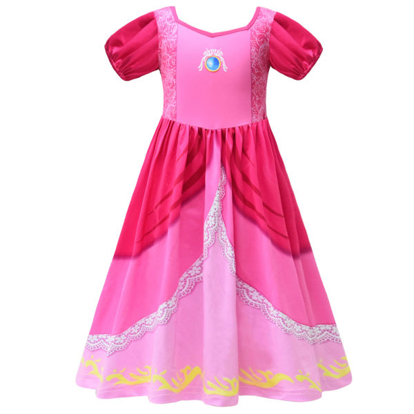 Persiko Prinsessa Klänning Flicka Halloween Kostym Rosa Maskeradklänningar 120cm