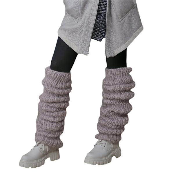 Damstrumpor Extra Stickade Lösa Strumpor Vita Lolita Benvärmare Gray