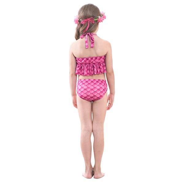 Barn Flickor Mermaid Tail 3ST Set Kostym Baddräkt Badkläder Strandkläder Ålder 2-13 år C 140cm