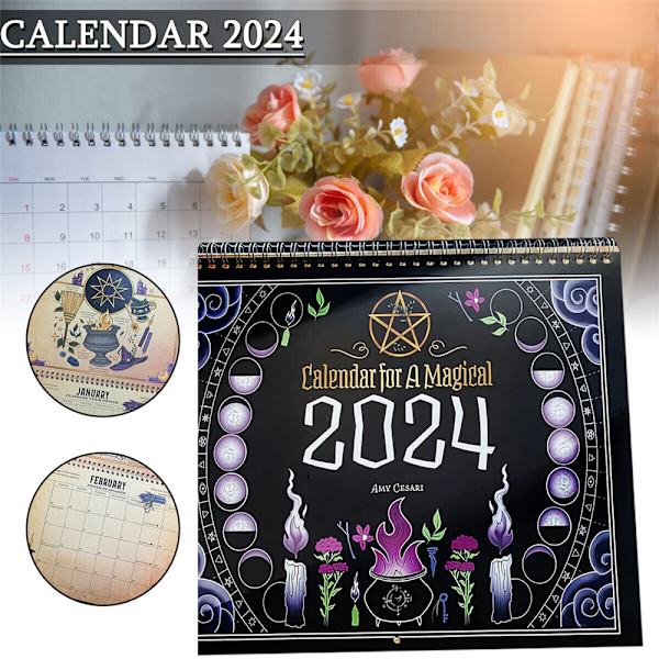 2024 kalender | Dark Forest Lunar Calendar 2024 Väggkalender