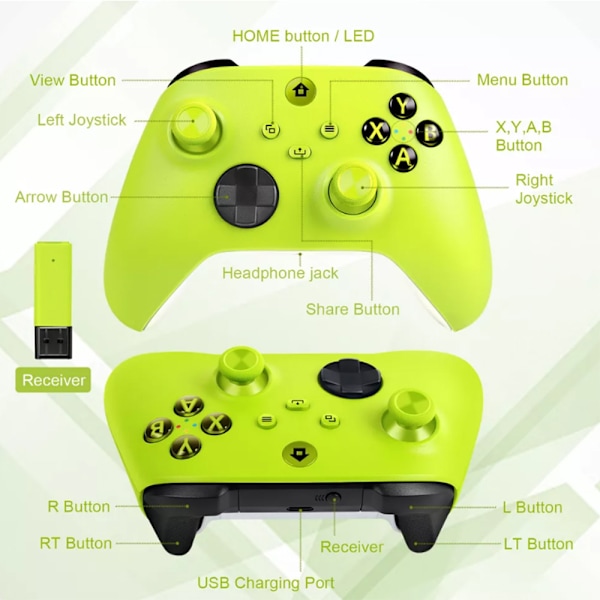 Trådløs controller til Xbox One & Xbox Series X|S PC Windows - Med lydstik Yellow