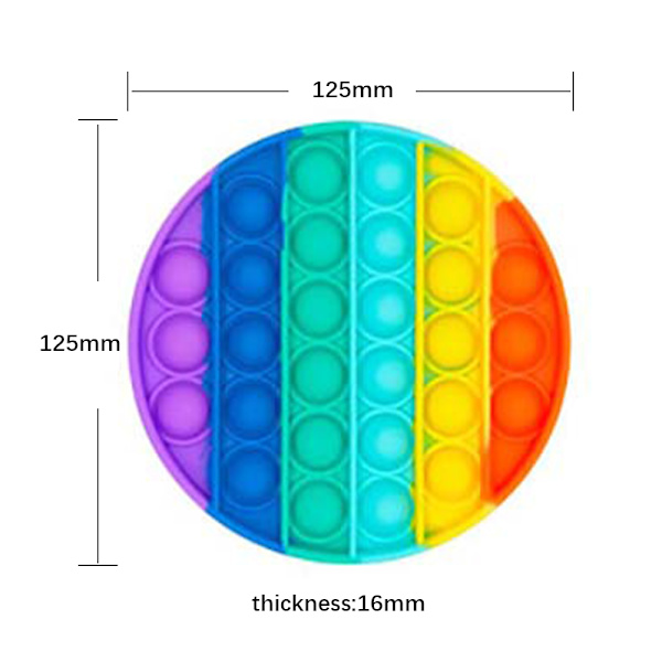2-pack Pop It! Fidgetleksak Bubbla Stressboll Sensorisk Tryckleksak Round