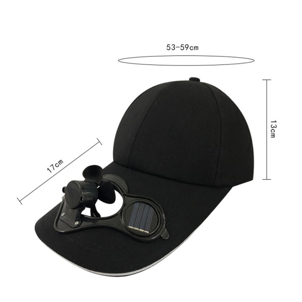 Fan Baseball Hat Solar Hat Hushållsfans Suumer Baseball Cap black