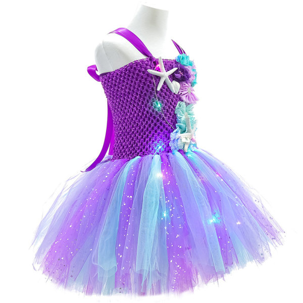 Flash sjöjungfru cosplay tjejer prinsesskjol Mermaid pösig kjol Purple 2XL