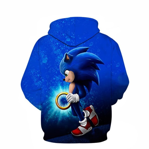 Sonic Hedgehog Kids 3D Hoodie Pullover Sweatshirts med ficka 160cm